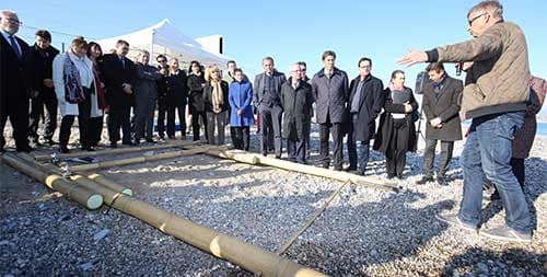 Plage de Vaugrenier : des bambous contre les coups de mer !