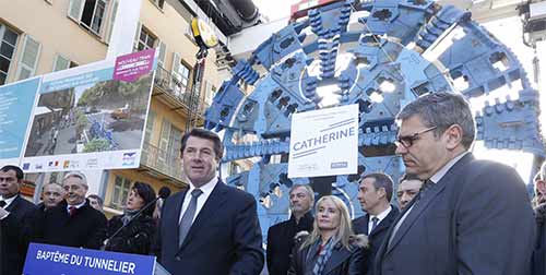 Ligne 2 du tramway à Nice : le tunnelier "Catherine" baptisé