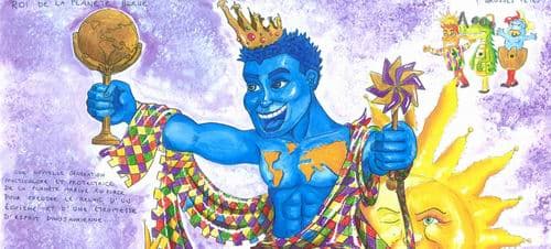 Carnaval 2010 : le Roi de la Planète Bleue débarque sur la Place Masséna