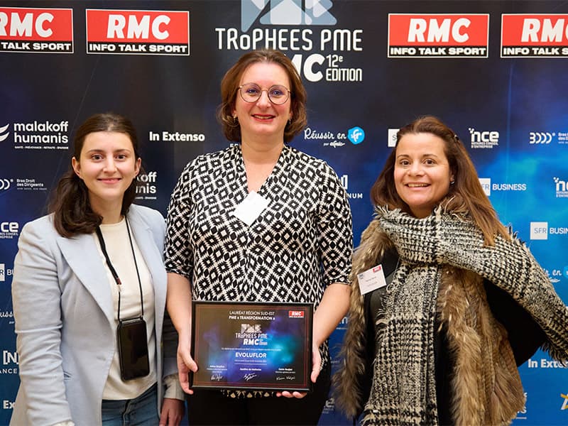 Les fleuristes d'Evoluflor remportent la 12ème édition Trophées PME RMC