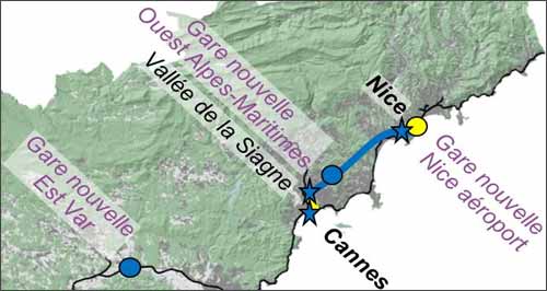 Ligne Nouvelle Cannes-Grasse/Nice: la zone de passage est arrêtée