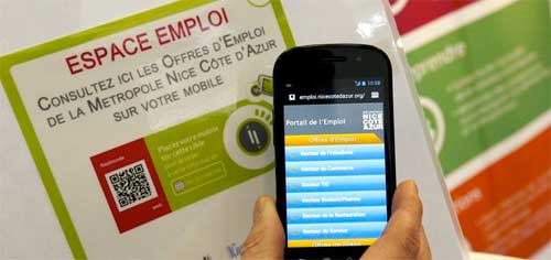 Un service mobile et NFC dans le Portail de l'Emploi Nice Côte d'Azur