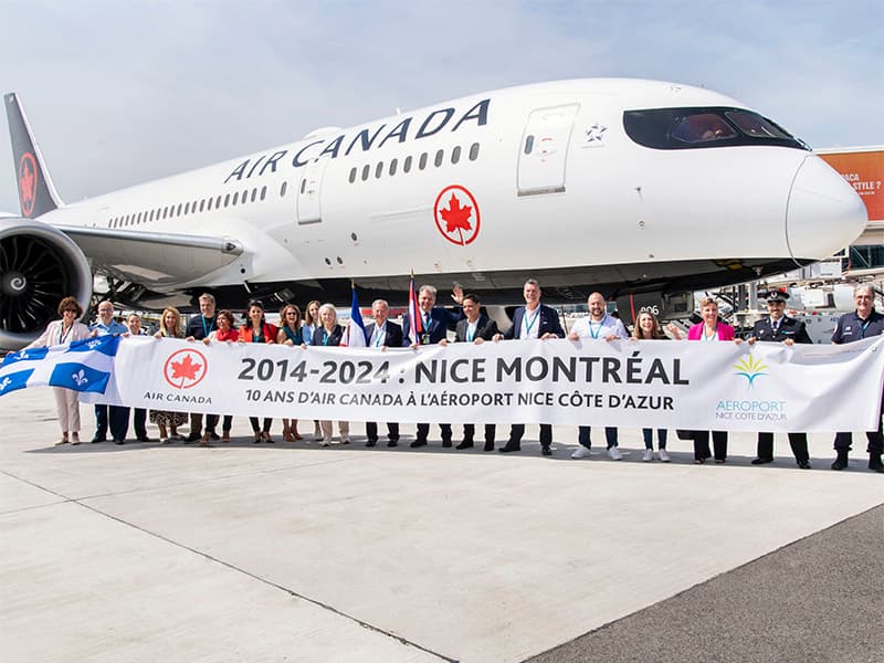 Air Canada célèbre le 10e anniversaire de sa liaison Nice-Montréal