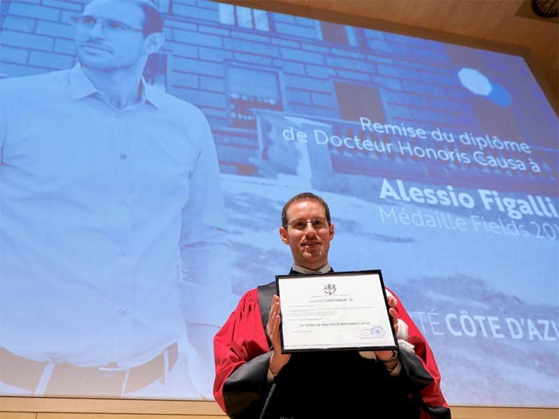 Médaille Field 2018, Alessio Figalli, premier "Docteur Honoris Causa" d’UCA