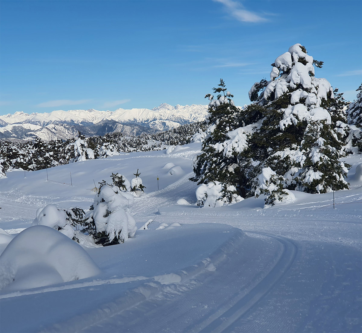De superbes pistes de ski de fond qui ouvrent sur des panoramas fantastiques.  (Photo JL)