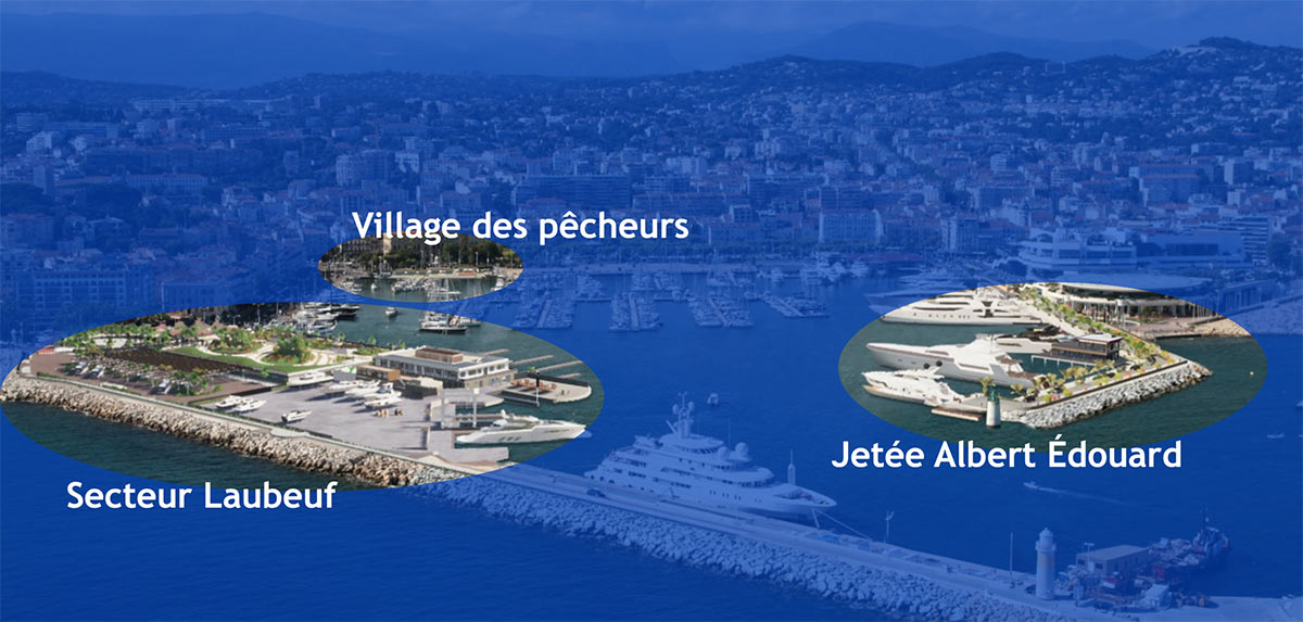 Les trois secteurs du Vieux-Port qui seront transformés.